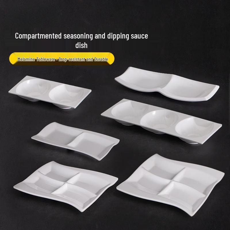 Elegant 3-Compartment Melamine Dipping Dish