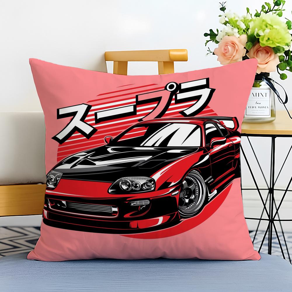 sports car illustration Cushion Cover Washable Linen comfort Soft  for Sofa Bed Cozy Home Room Decor