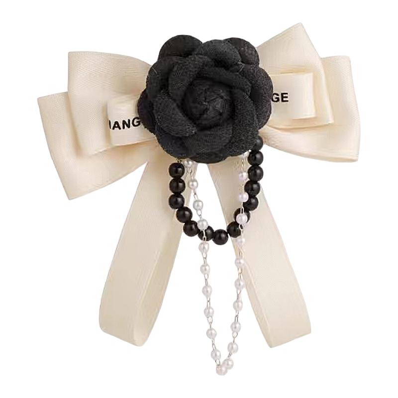 Luxurious Camellia Bow Pearl Chain Brooch Ladies Wedding Dress Decorations New Souvenir Gifts for Girls Bag Charm