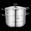 28cm Edelstahl Doppelschicht Dampfkochtopf