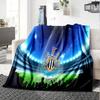 Dynamic Newcastle Football  Flannel Blanket, Soft Polyester, Modern Design, All-Season for Camping, Travel, Gifts for Holidays or Birthdays