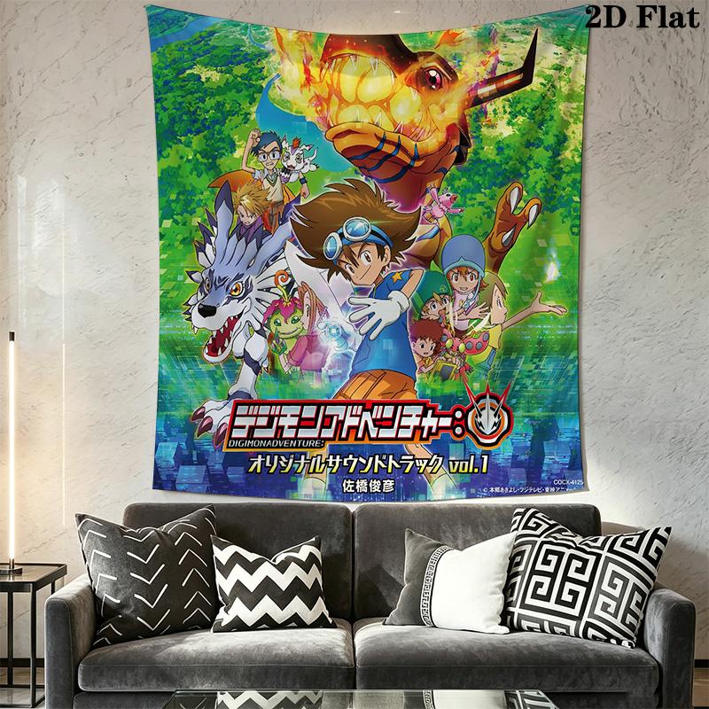 Digimon Ultimate Adventure Tapestry Background Cloth Fashion Print Homestay Soft Decoration Tapestry Background Cloth Soft