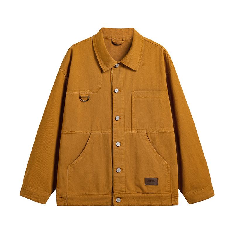 Spring and Autumn New Men's Personalized Washing and Sleeve Bag Design Retro Casual Japanese Work Jacket Shirt Top