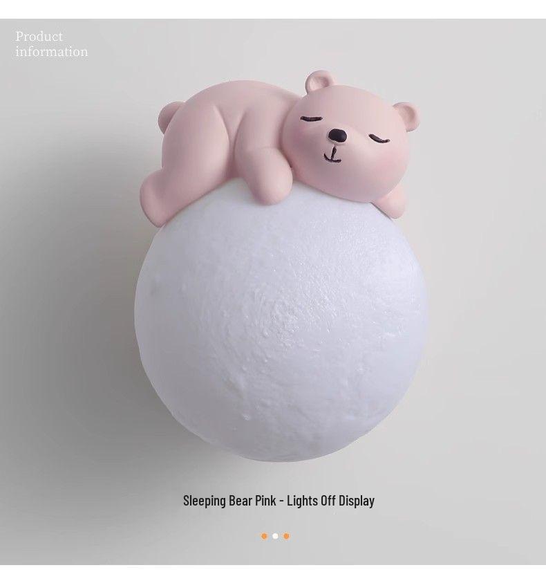 Nordic Moon Astronaut Wall Light for Kids' Rooms - Creative Cartoon Bedside Lamp for Boys and Girls.