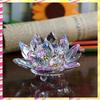 ABJJ G Kristall Lotusblume Figur Dekoration Lotusblume Dekor Glas Handwerk Sammlung Briefbeschwerer Tischdekoration Souvenir Geschenk