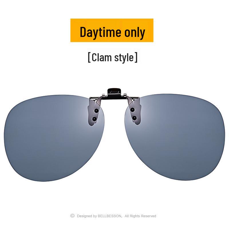 Polarisierte Nachtsicht-Aufsteckbrille, Blendfreie Brille für Tag/Nacht zum Autofahren für Myopie, Unisex