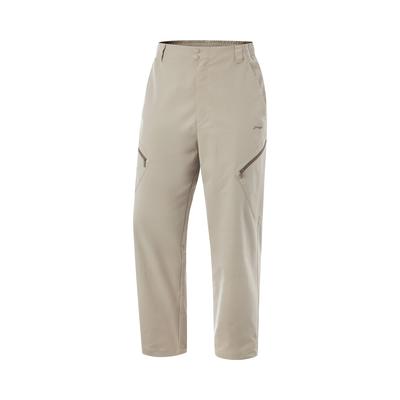 Li Ning Fitness Series Straight Leg Woven Sports Mid Waist Casual Pants Men Bottoms Dusty-Gray AYKU743-2