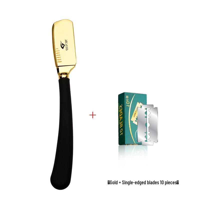 Old-Fashioned Straight Handle Razor Shaving Set for Face & Head