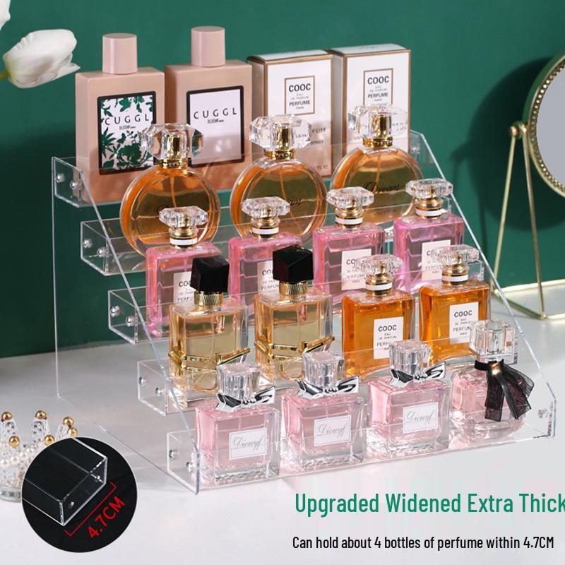 Multi-layer Transparent Cosmetic Organizer for Eyeshadow, Powder, Lipstick, Perfume, and Nail Polish