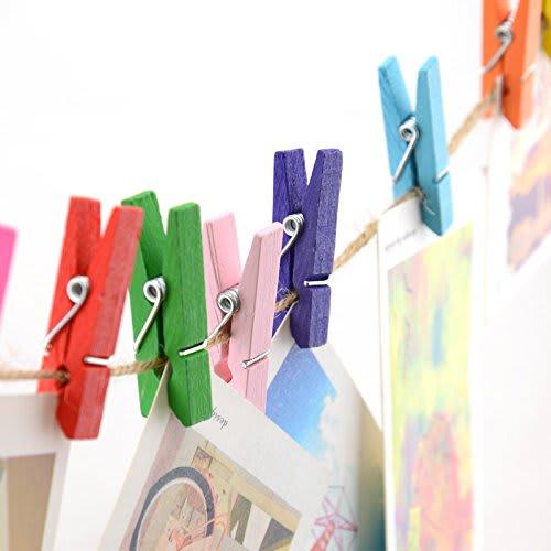 3.5cm Mini Wooden Clips, Laundry Clips, Colorful Photo Clips, Wedding Photo Paper Pegs, Display Clips, Thumb Tacks, Durable Multi-Function for Booths,
