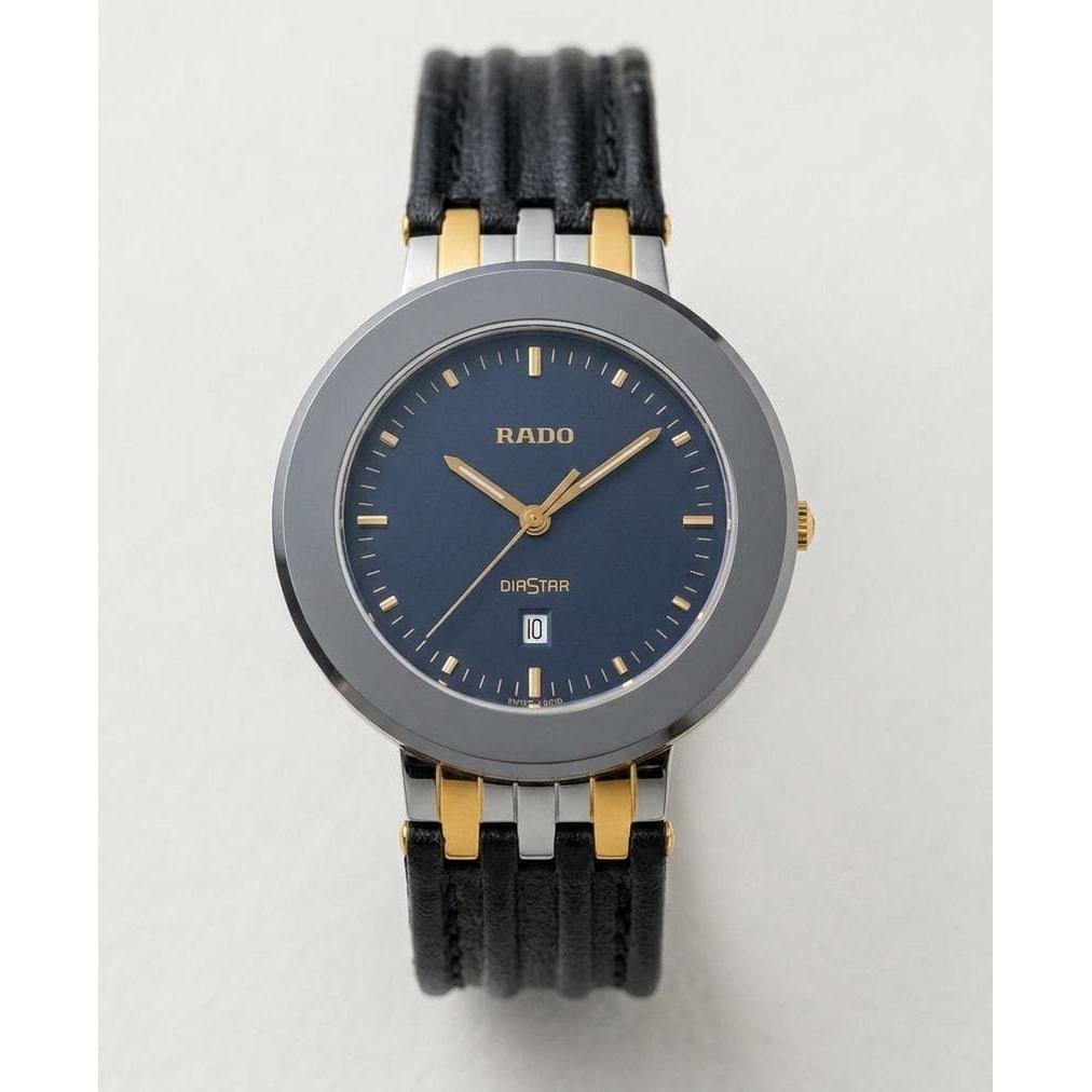 Used RADO DIASTAR Rado Diastar Leather Belt Navy