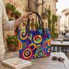 Colorful Boho Spiral Print Tote Bag Casual Large Capacity Shoulder Handbag for Daily Use