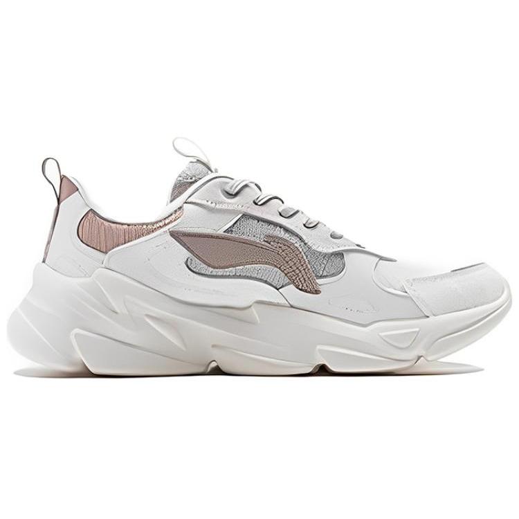 New LiNing Stream Fireflies Abrasion Resistant Low Top Casual Shoes Women's White Gray