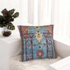 1Pc Blue Persian Arch Floral Cushion Cover, Bohemian Kilim Print Throw Pillow Case, Ethnic Home Decor For Sofa Bedroom