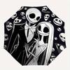 1 Auto Open Jack Skellington, Sally Themed Colorful 8-rib Portable Umbrella for Men and Women, A Compact Commuting Companion Suitable for Da