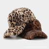 Faux Fur Leopard Print Baseball Cap Women Autumn Winter Warm Hat Outdoor Vintage Snapback Hats for Men