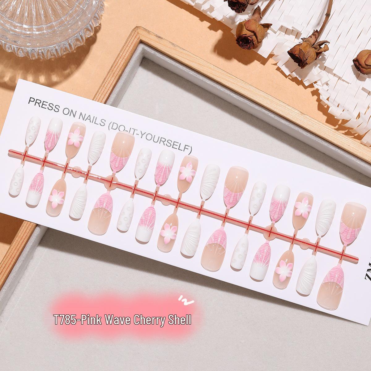 Cherry Blossom Gradient Pink Almond Wearable Nails