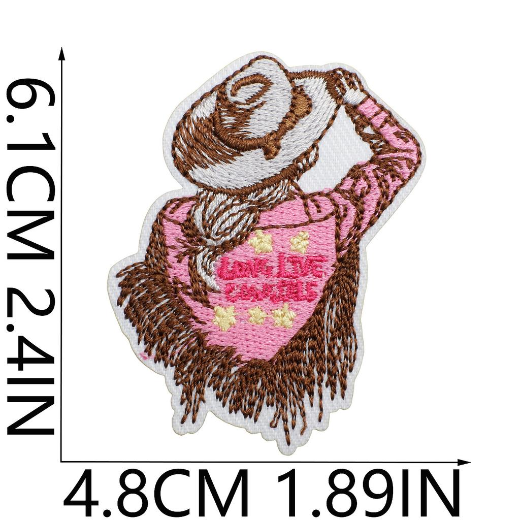 Horse Pentium Embroidery Cloth Sticker Western Denim Computer Embroidery Badge Fashion Girl Decoration Guitar Embroidery Badge Ironing