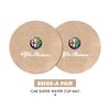 Car Stickers 2pcs Car Coaster Anti Slip Mat Water Cup Pad Accessories For Alfa Romeo GT Stelvio F1 Brera Volante Tonale Gloria D QA4