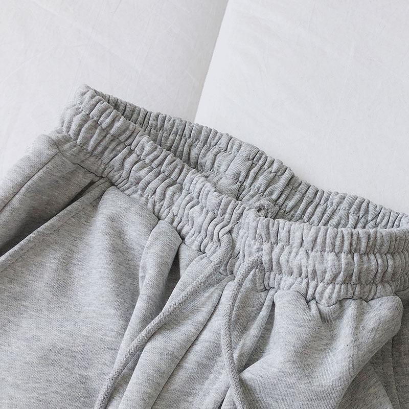 

Женский летний новый стиль, свободный и удобный для бега, повседневный, А-силуэт, широкие штанины, высокая талия, для похудения, для студентов 2XL серый