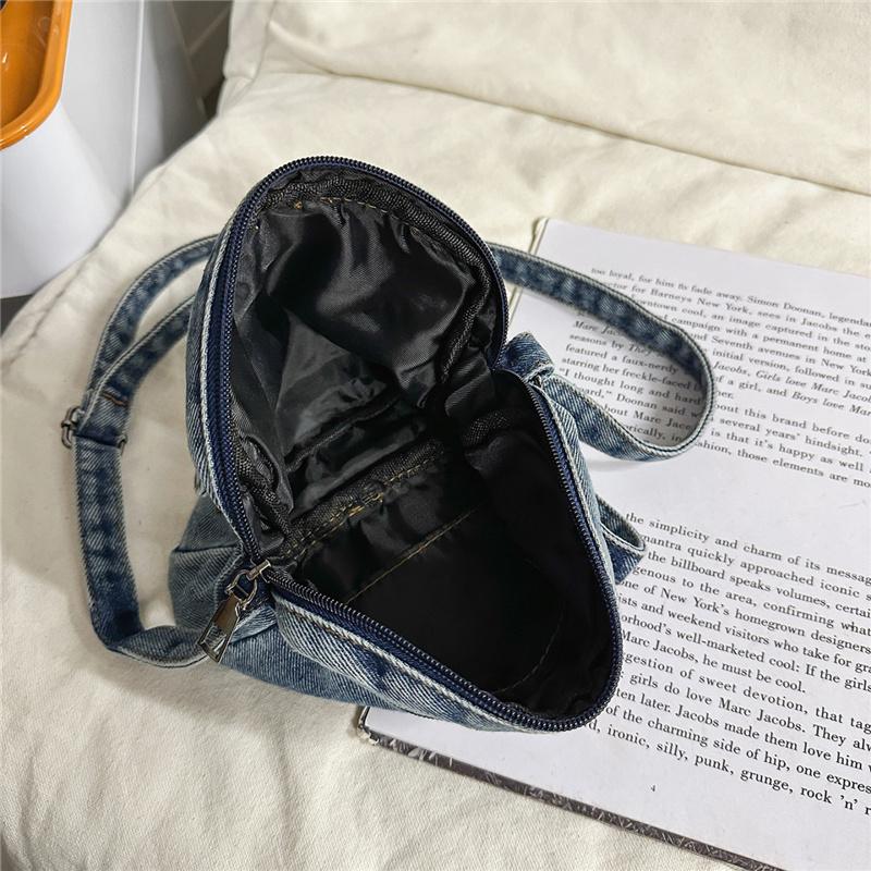 Denim Mobile Phone Bag Letter Shoulder Crossbody Bag