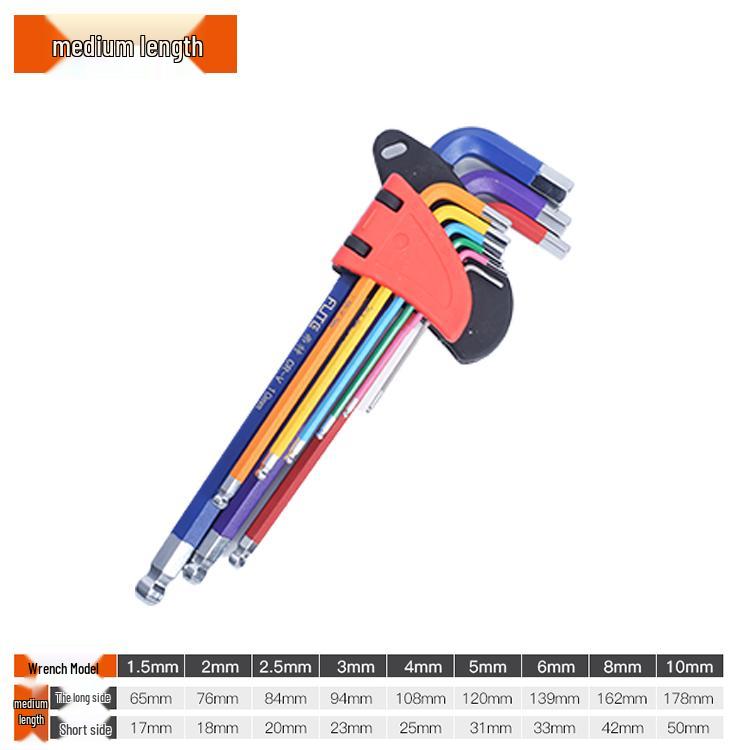 FortColor Hex Wrench & Screwdriver Set: 6-Point, Ball Head Combination Tool