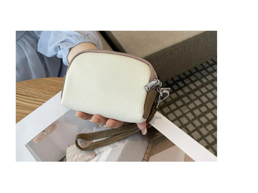 2025 Women's Cute Cartoon Leather Coin Purse: Cowhide Wristlet with Triple Zipper Key Storage