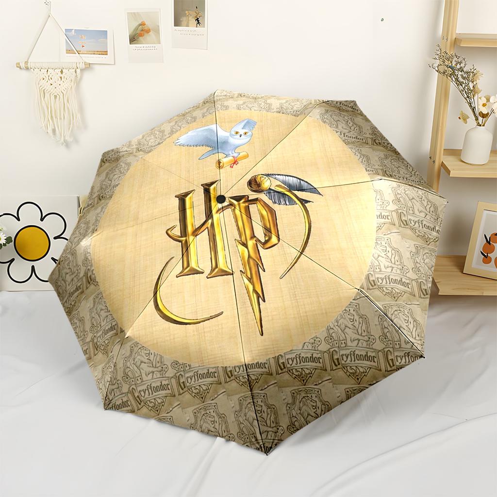 Hogwarts Crest Magic School Portable Automatic Umbrella Compact 8-Rib Lightweight Lightweight for Outdoor Daily Use Fashion Lovers Best for Christmas