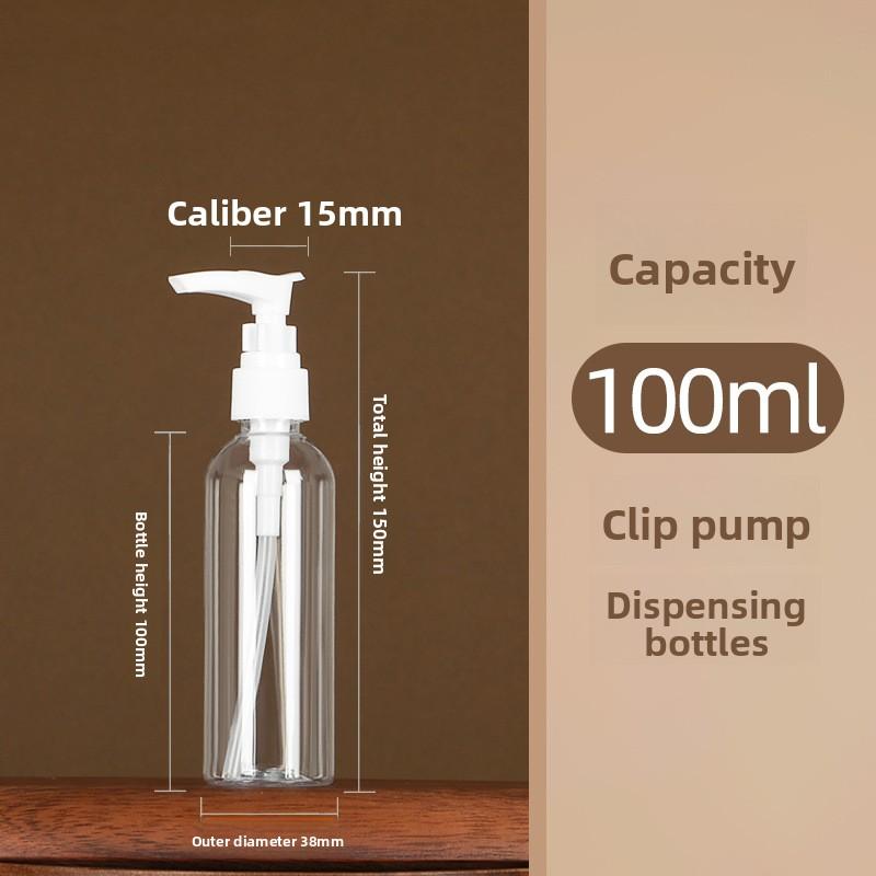 50/100/120/150/200/250/300/400ml Transparent Plastic Snap-on Pump Refillable Bottle Shampoo Portioning Travel Bottle