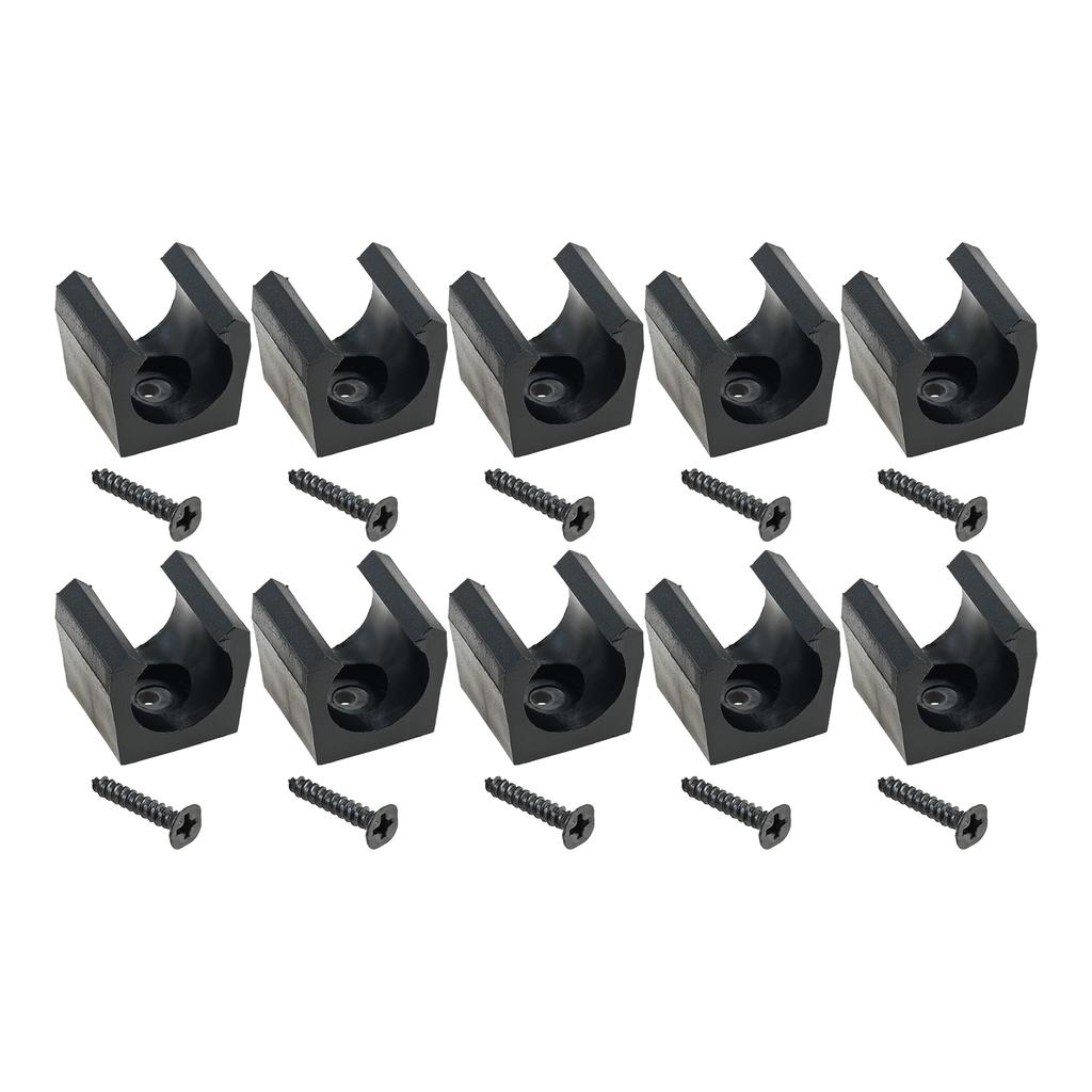 10pcs Multi-functional Fishing Pole Holder Clip Storage Rack Clamps Black/Red/Blue Cue Clips Fishing Rod Storage Rack 14mm/17mm