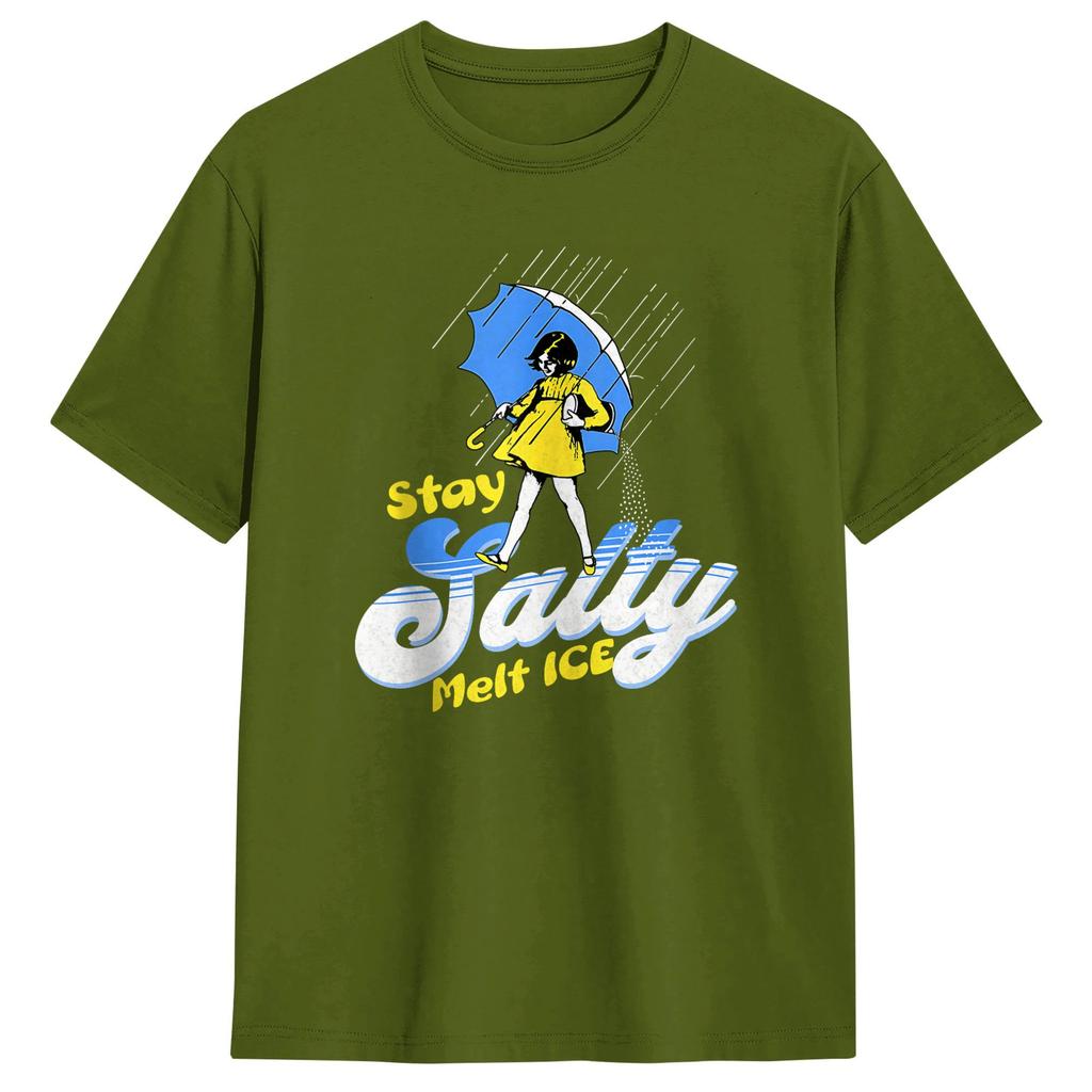 Be Salty Melt ICE Funny Sarcastic Political Humor Cotton T Shirt For Unisex Summer Y2K Retro T Shirts Novelty Tee Shirt Casual Tops