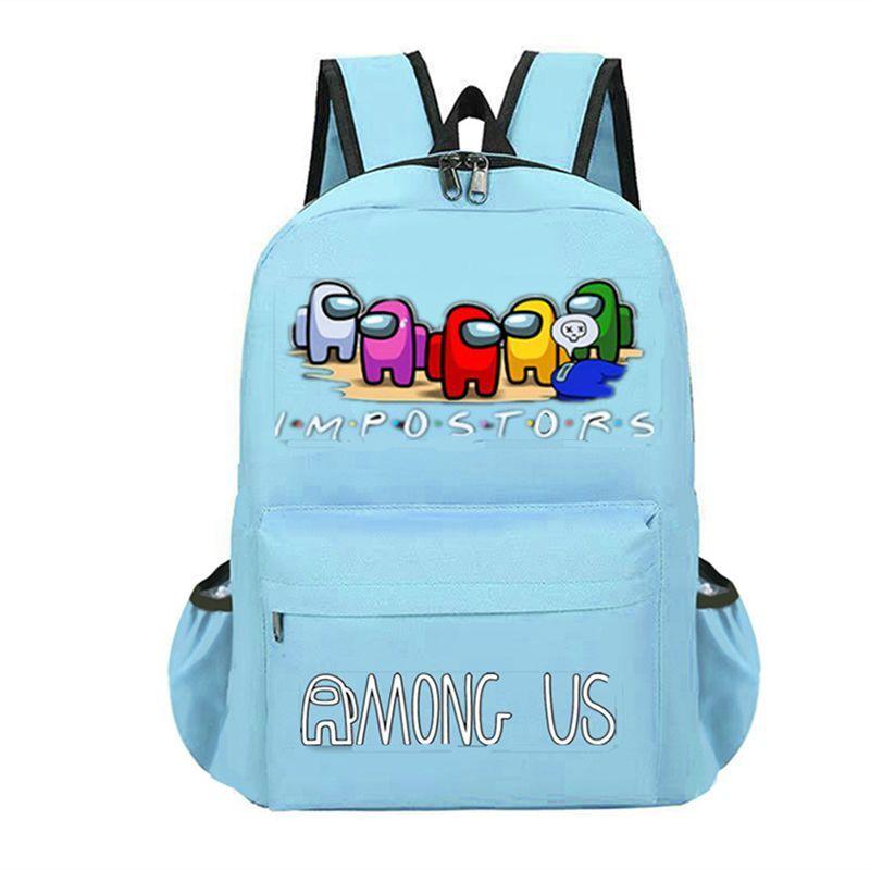 

Among Us Kids School Bag With Durable Waterresistant Fabric And Air Cushion Straps Team-LightBlue