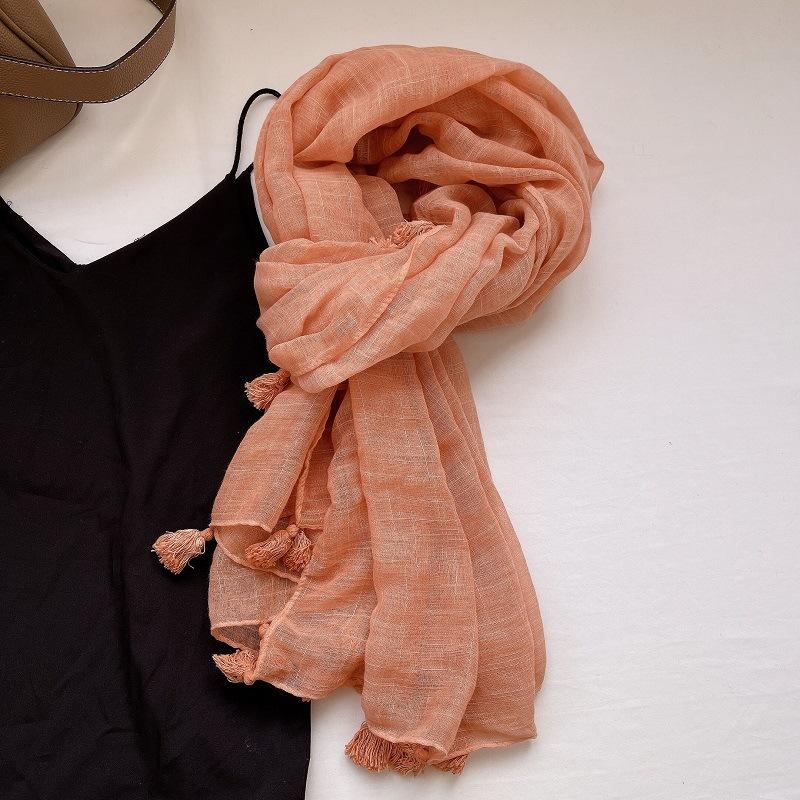 Cotton and Linen Scarf, Solid Color Beard Antique Shawl, Scarf, Desert Dubai Abu Dhabi Headscarf