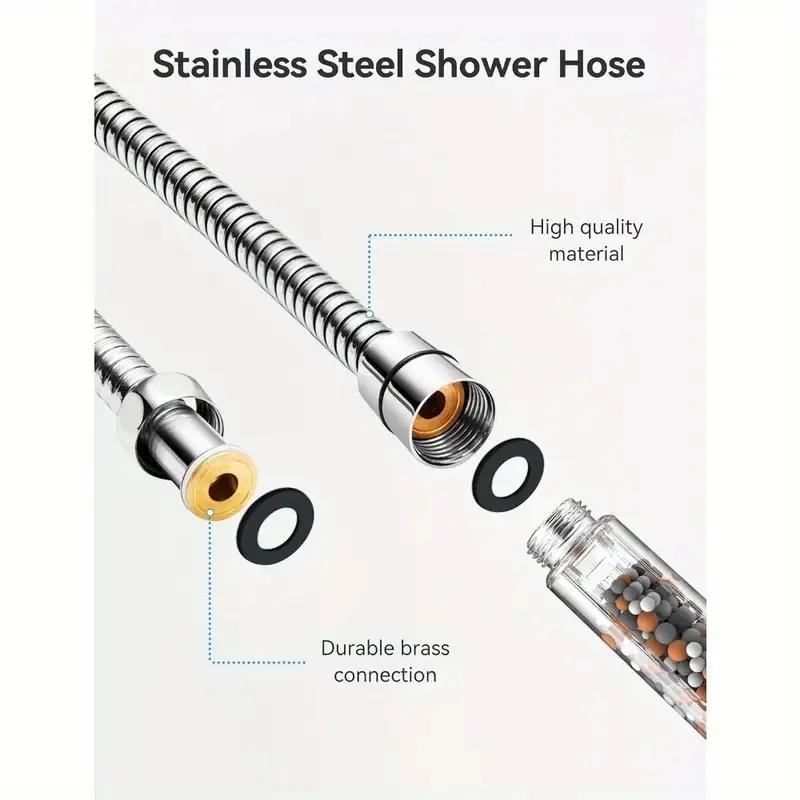 1pcs 1.5M Stainless Steel Hose Extension Tube Bathroom Shower Tube Extension Tube Water Pipe Draw Tube Bathroom Accessories