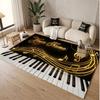 Music Piano Theme Soft Crystal Velvet Rug Custom Name & Text Print Non Slip Floor Rug for Bedroom Living Room