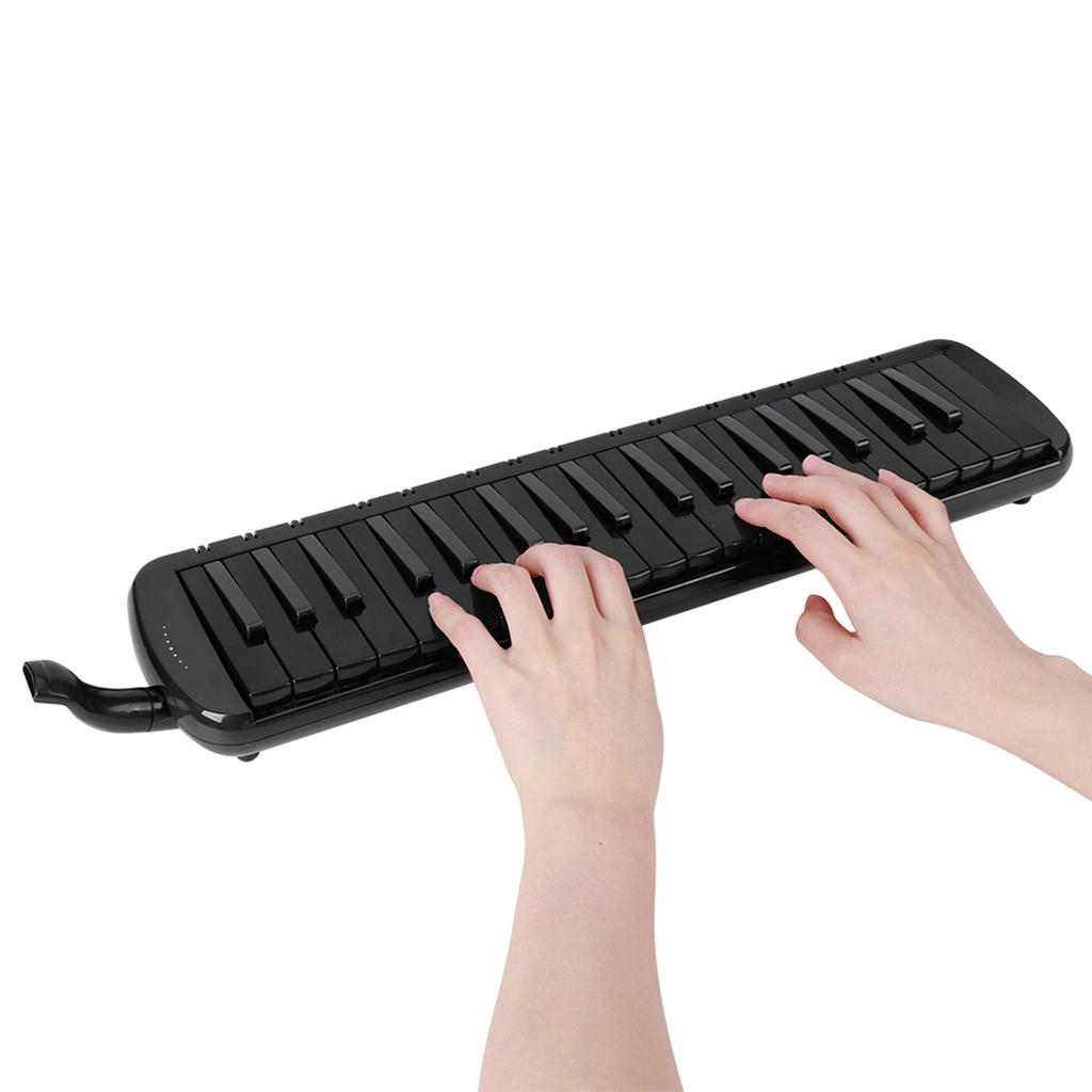 Melodica 37 Key Wind Musical Instrument Suitable for Beginner Practice Bag F37s(Black )