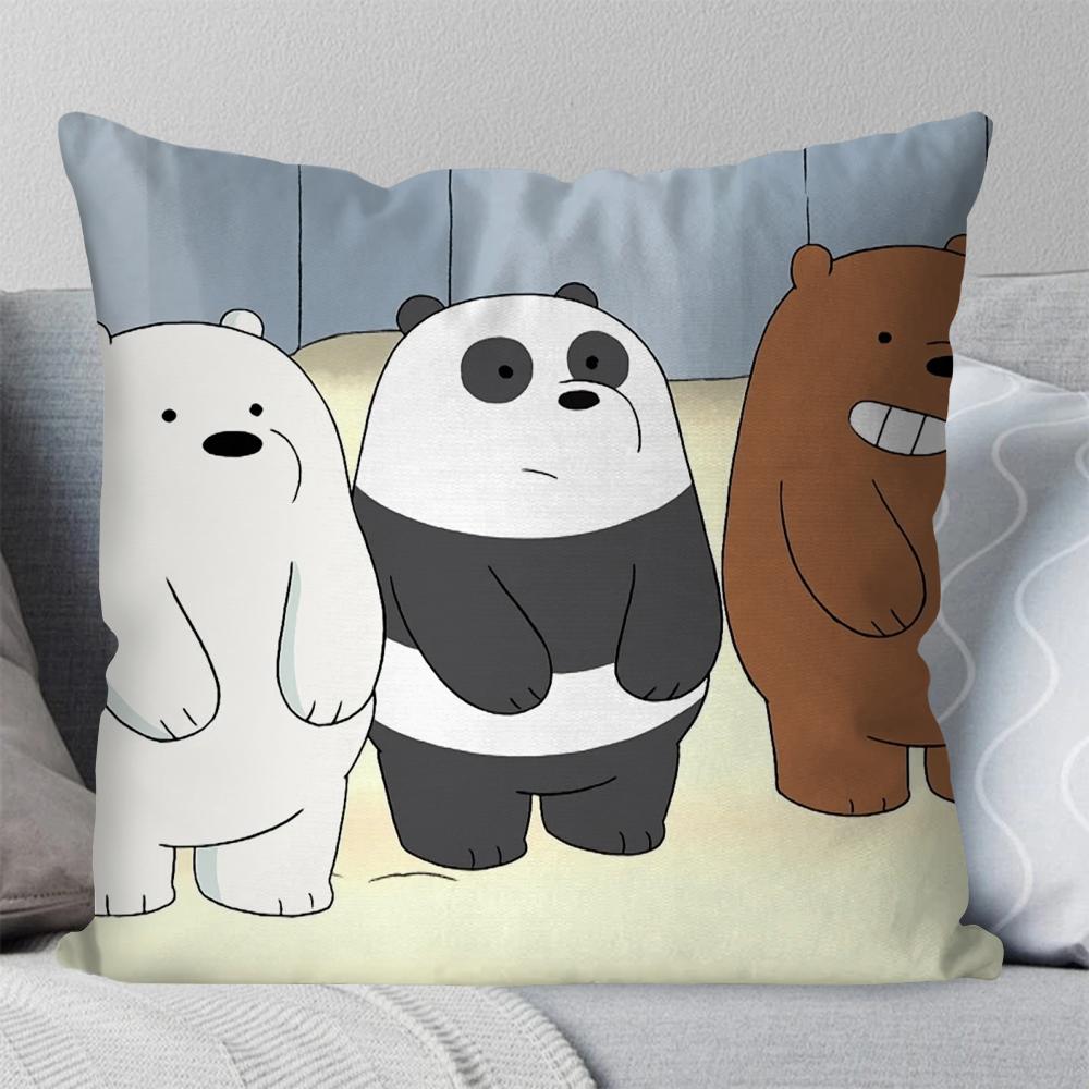 We B-Bare B-Bears Cartoon Fairy Tales Pillow Case Square Pillow Bedroom Sofa Leisure ComfortCarLiving Room Home Decoration 40X40
