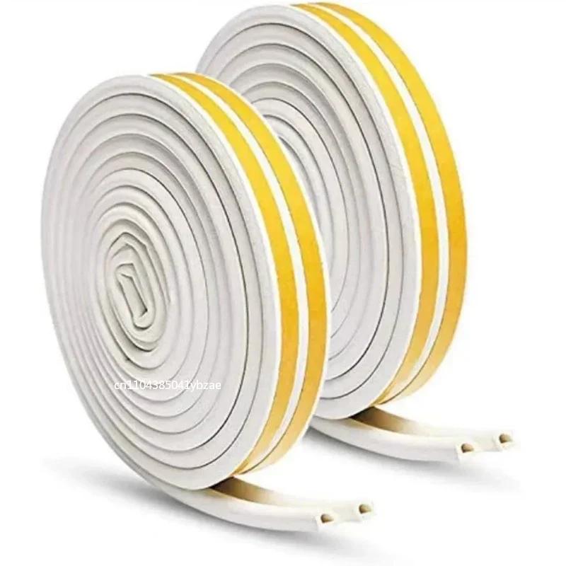 5m/10m D Shape Window Seal Strip 4 Colors Self-adhesive Rubber Weather Stripping Door Windproof Insulation Noise Tapes