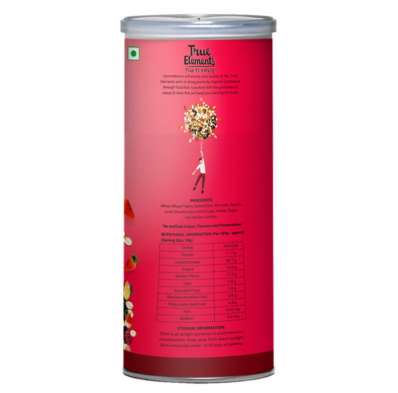 Muesli with Strawberries (400 G), Strawberry Muesli, True Elements
