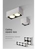 Double-Head GX53 LED Surface-Mounted Downlight, No-Hole, Square Gimbal, Four-Head Ceiling Light for Living Rooms