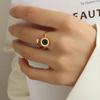 Roman Numeral Wide Edge Rings Black Shell Open Ring Fashion Party Jewelry