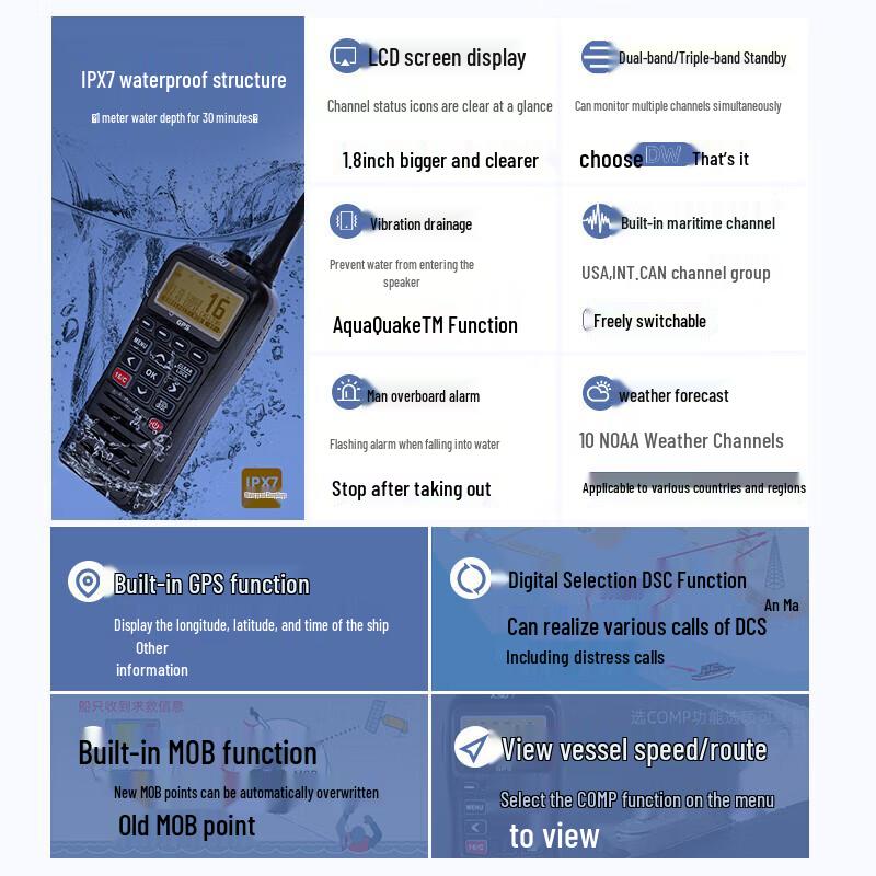 KSUN TFSI P38 Marine VHF Walkie-Talkie (CN version)