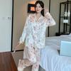 Cute Bunny Cartoon Ice Silk Pajamas Women'S Spring And Autumn Thin Long-Sleeved Trousers Two-Piece Loungewear