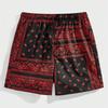 Classic Perris Pattern Beach Short For Men Retro Print Drawstring Board Shorts Sea Vacation Casual Fashion Hawaii Swim Trunks