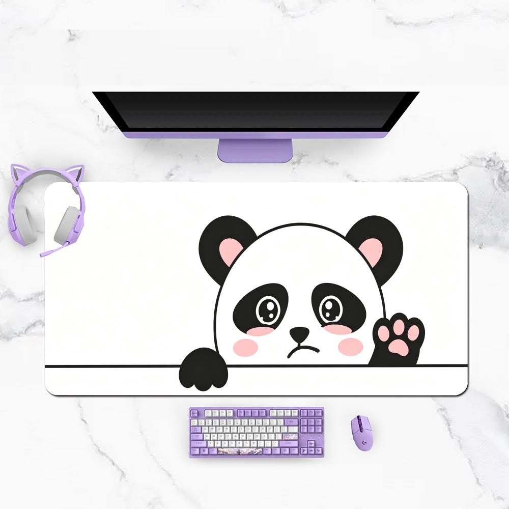 Simple Hand Drawn Panda Large Size Playmat Cute Cartoon Mousepad For Games Laptop Desk