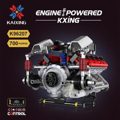 Klocki do budowy silnika V8: Edukacyjny Model Samochodu Le Mans F40LM Sterowany Zdalnie