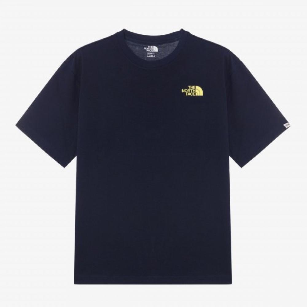 The North Face Nt7ur12l White Label River Mate Short Sleeve Round Tee Dark Navy
