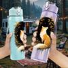 1PC Fox Dark Moon Art 750ml Color Plastic Sports Water Bottle Leakproof Flip Straw Lid Suitable for Sports Office Home Use