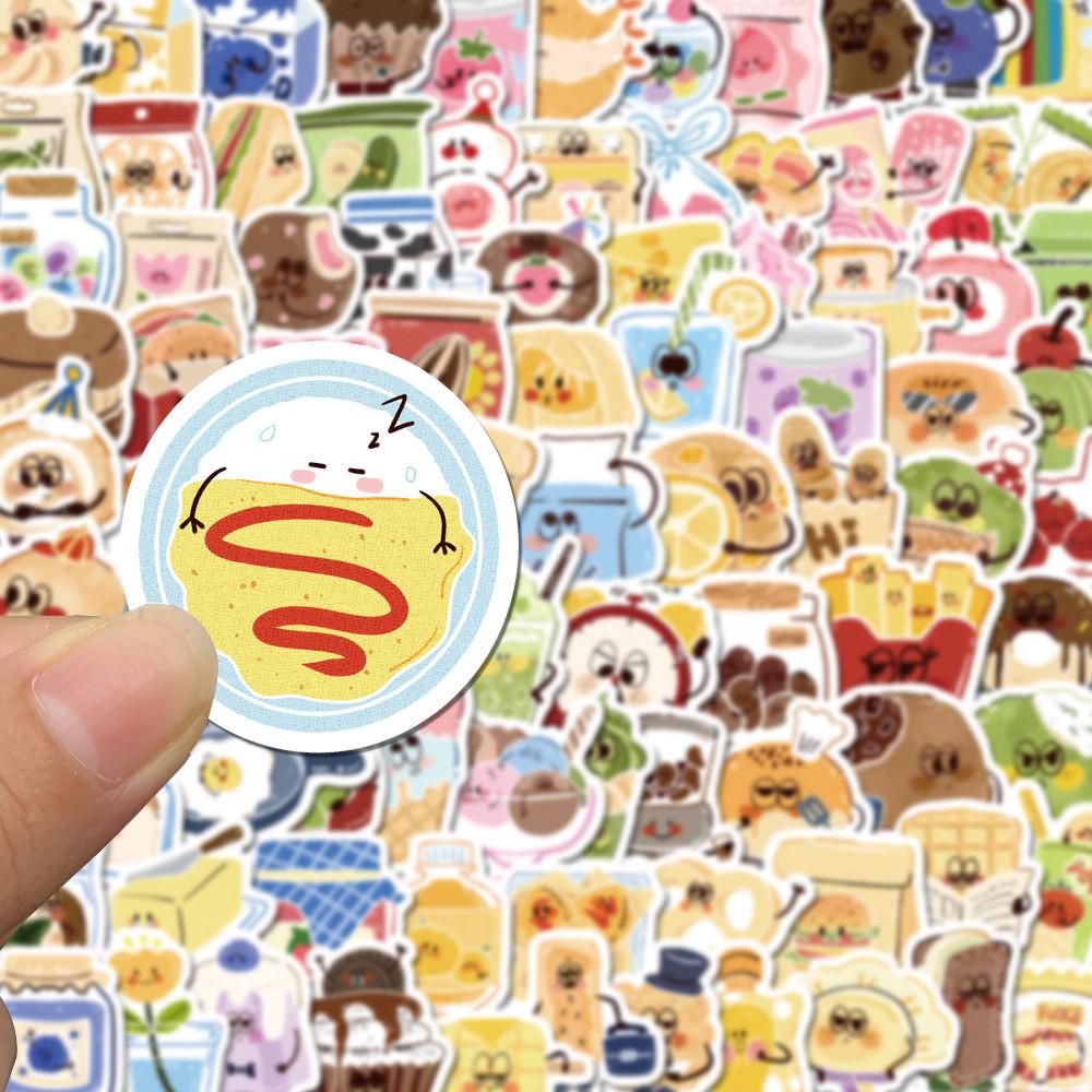 100 Pcs Small Size Cute Anthropomorphic Food Battle Stickers - Cartoon Diy Small Stickers For Journal Water Bottle Story Store