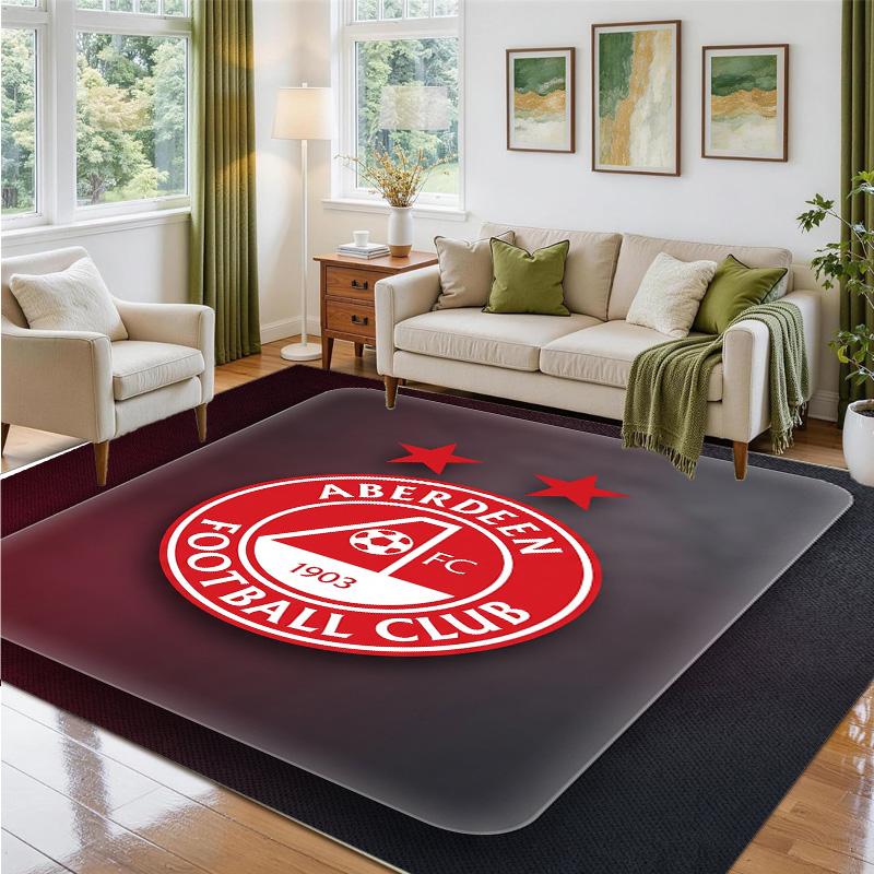 Aberdeen FC Design Crystal Velvet Rug Soft Decorative Mat for Bedroom Entrance